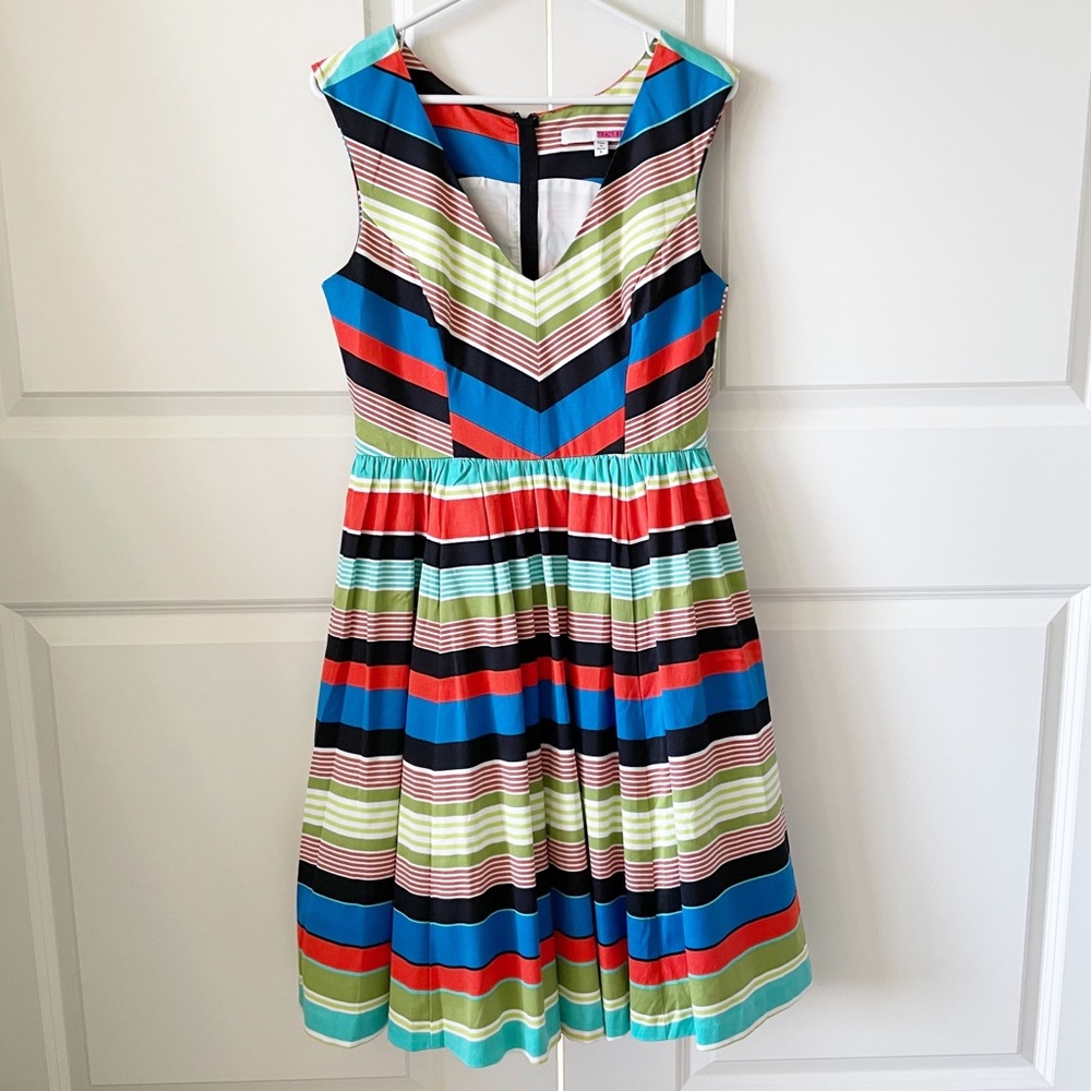 Anthro Tracy Reese Boardwalk Striped Sleeveless Silk Blend Dress